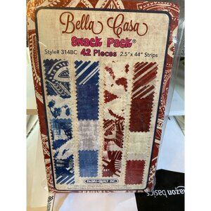 Fabri-Quilt 100% Cotton Patriotic Quilting Fabric Snack Pack Jelly Roll 42 Piece